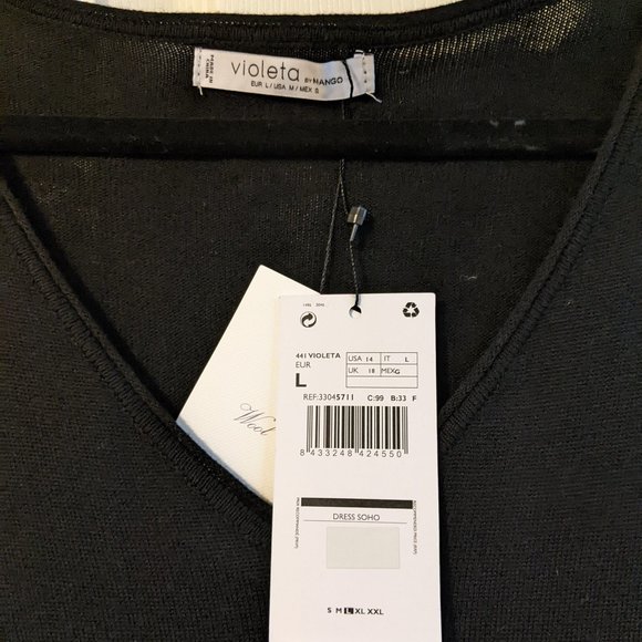 Violeta by Mango Black Dress with Double Sleeve (L) - Picture 3 of 11